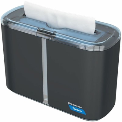 Cascades PRO - Distributeur de serviettes en papier Tandem - Dispenser Gris foncé Enchevêtré - Sans bourrage, Sans contact - 1 Unité  