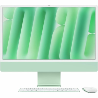 Apple iMac MWUY3LL/A All-in-One Computer - Apple M4 - 16 GB - 256 GB SSD - 24" 4.5K - Desktop - Green - Apple M4 Chip - 4480 x 2520 - MacOS Sequoia - Apple Deca-core (10 Core) - English (US) Keyboard - IEEE 802.11ax - 143 W  4.5K DISPLAY: APPLE M4 CHIP W ITH 10-CORE CPU AND