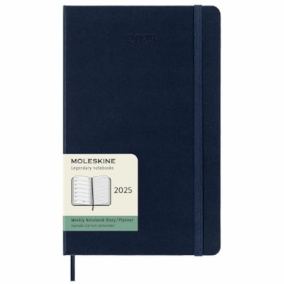 AGENDA HEBDOMADAIRE MOLESKINE 12 MOIS  GRAND FORMAT COUVERTURE BLEU SAPHIR