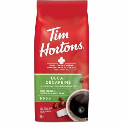 Tim Hortons Ground Coffee - Medium - 10.6 oz (300 g) - Ground - Arabica - Decaffeinated FINE GROUND 