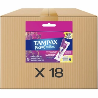 Tampax Radiant Tampon - Regular - 18 / Pack - 54 Each TRIAL QPS 54EA TOTAL 