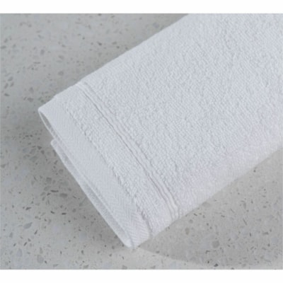 Astoria Washcloth 13x13 - 1.75# Toruga Border White 100% Cotton, TWC00805 100% COTTON 