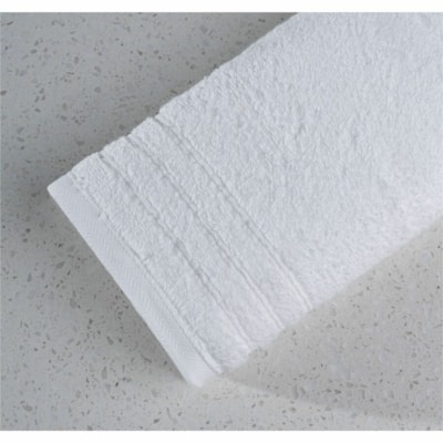 Hand Towel 20x30 White Cotton 20x30 6.4# - Toruga Border White 100% Hi-Bloom Cotton, THT00898 100% COTTON 
