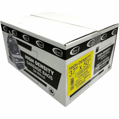 Eco II Garbage Bags - Eco II 37x50 High Density 16 Micron Rolls (non Food) Case of 200 16MICRON  NON FOOD 10/20'S 