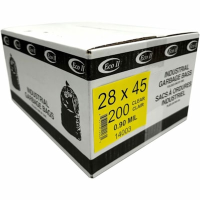 Eco II Garbage Bags - Eco II 28x45 0.90MIL Clear Tint Case of 200 INDIVIDUALLY FOLDED SUSTAINBLE 
