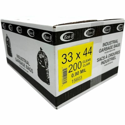 Eco II Garbage Bags - Eco II 33x44 0.90MIL Clear Tint Case of 200 INDIVIDUALLY FOLDED SUSTAINBLE 