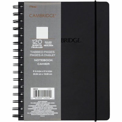 Cahier à onglets noir - Cahier à onglets ONGLETS 8" X 6-1/4" 240 PAGES 