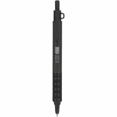 Zebra Pen - Stylo à bille X-701 - Rétractable - Ink Noir ACIER INOXYDABLE BARIL PRESSURISé