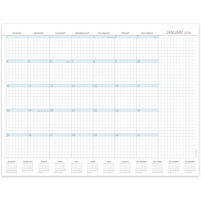 TF Publishing 2026 Professional Large Desk Pad Monthly Blotter Calendar - Large - Monthly - 12 Month - January 2026 to December 2026 - 22" (558.80 mm) x 17" (431.80 mm) Sheet Size - Desk - Wall Mount - Multi - Monthly Grid, Tear-off, Corner Protector, Smooth, Erasable, Plastic-free  