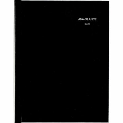At-A-Glance 2026 Premiere Weekly Appointment Book - 11" H x 8" W - Black - Bilingual - Weekly - 12 Month - January 2026 to December 2026 - Quarter-hourly, 7:00 AM to 9:45 PM - Monday - Friday, 7:00 AM to 6:45 PM - Saturday - 1 Week Double Page Layout - 8" (203.20 mm) x 11" (279.40 mm) Sheet Size - S HARDCOVER BILINGUAL PREMIERE BLACK