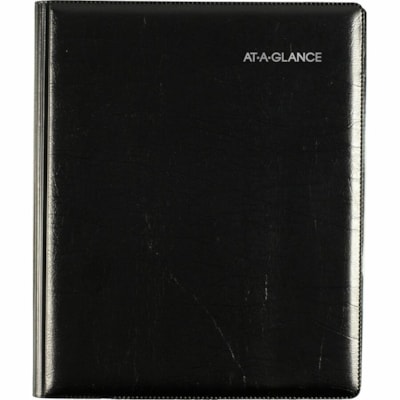 At-A-Glance 2026 Executive Weekly/Monthly Planner - 8-3/4" H x 6-7/8" W - Black - English - Weekly, Monthly - 12 Month - January 2026 to December 2026 - 1 Week, 1 Month Double Page Layout - 6 7/8" (174.63 mm) x 8 3/4" (222.25 mm) Sheet Size - Spiral Bound - Paper - Black Simulated Leather, Faux Leat 6-7/8 X 8-3/4 BLK ENGLISH 