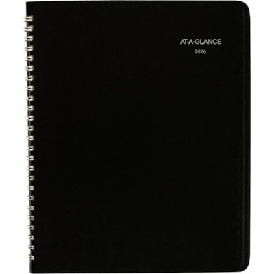 Agenda mensuel 2026 AT-A-GLANCE pour vous aider à planifier vos evenements, vos tâches et vos rendez-vous. - Mensuel - 12 Mois - Janvier 2026 à Décembre 2026 - 1 Mois Disposition double page - format 6 7/8 po (174,63 mm) x 8 45/64 po (220,98 mm) - Reliure à spirales - Cover No 9 1/8 X 7 3/8 PO  BILINGUE 