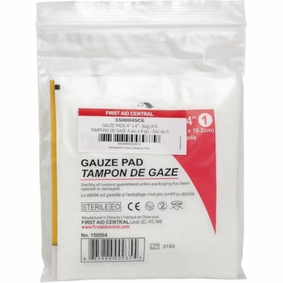 TAMPONS DE GAZE STéRILE 10 2 CM X 10 2CM (4 PO X 4 PO) 6 PAR SAC-COMPOSANT RECHARGE