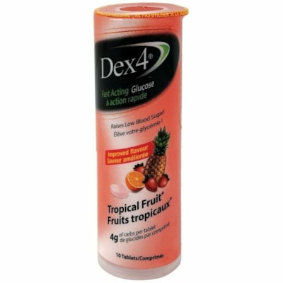 TABLETTE DE GLUCOSE  PQT DE 10 SAVEUR TROPICALE COMPOSANT DE RECHARGE