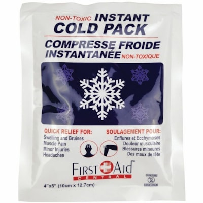 First Aid Central Cold Pack - 1 x Piece(s) - 5" (127 mm) Height x 4" (101.60 mm) Width - 1 / Unit EASY TO ACTIVATE  NON-TOXIC ONE-TIME USE