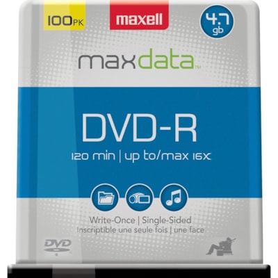 Maxell 16x DVD-R Media - 120mm B RECORDBL SPDL 