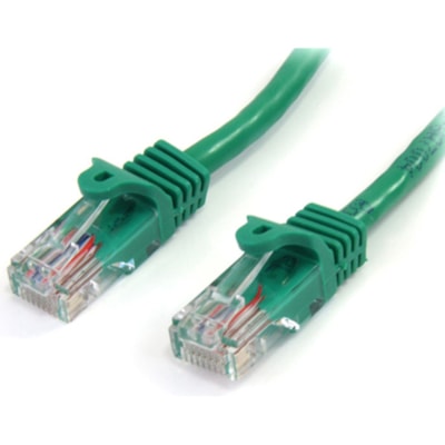 StarTech.com 15 ft Green Snagless Cat5e UTP Patch Cable - Category 5e - 15 ft - 1 x RJ-45 Male - 1 x RJ-45 Male - Green ed Pair (UTP) - Male Left Gend er - Male Right Gend