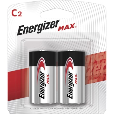 Energizer MAX Alkaline C Batteries, 2 Pack - For Toy, Flashlight, Radio - C - 8350 mAh - 1.5 V DC - 2 / Pack LONG LIFE ALKALINE 100% MERCURY FREE 1.5 VOLTS