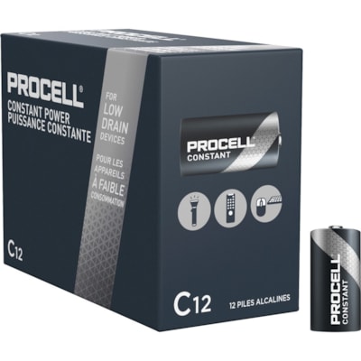 Procell by Duracell Alkaline C Batteries - For Multipurpose - C - 7000 mAh - 1.5 V DC - 12 / Box  