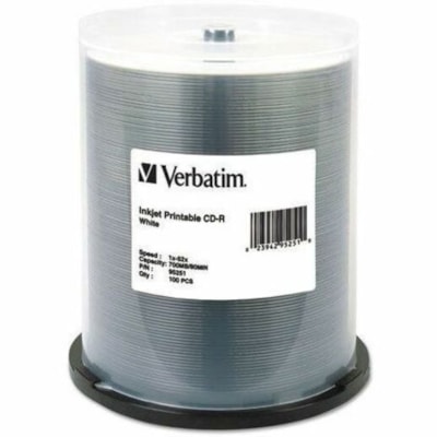Verbatim CD-R 700MB 52X White Inkjet Printable - 100pk Spindle - Printable - Inkjet Printable Inkjet Printable  100 pk SP 