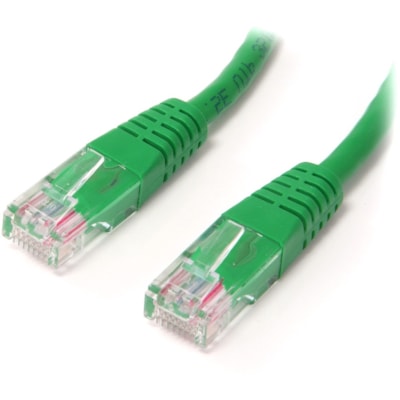 StarTech.com 10 ft Green Molded Cat5e UTP Patch Cable - Make Fast Ethernet network connections using this high quality Cat5e Cable, with Power-over-Ethernet capability - 10ft Cat5e Patch Cable - 10ft Cat 5e Patch Cable - 10ft Cat5e Patch Cord - 10ft Molded Patch Cable - 10ft RJ45 Patch Cable ed Pair (UTP) - Male Left Gend er - Male Right Gend