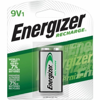 Energizer 9-Volt Recharge Batteries - For Multipurpose - Battery Rechargeable - 9V - 175 mAh - 8.4 V DC - 1 Each FED GOV'T 