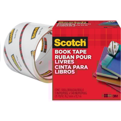 Scotch Book Tape - 15 yd (13.7 m) Length x 3" (76.2 mm) Width - 3" (76.20 mm) Core - Clear - Acrylic - Crack Resistant - For Repairing, Reinforcing, Protecting, Covering - 1 Roll LONG USE ON BOOKS MAGAZINES FOR BINDING EDGES AND MORE
