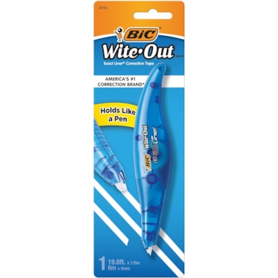 Wite-Out - Ruban correcteur Wite-Out Exact Liner(tm) - largeur du ruban 0,20 po (5,08 mm) x longueur du ruban 19,8 pi (6,04 m) - Tape Blanc - Dispenser Style de stylo - Inodore - Blanc - 1 chaque WITE-OUT BIC  5MMX6M 