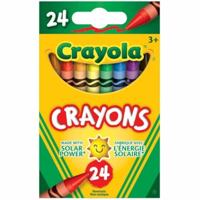 Crayola Tuck Box Crayon - 3.63" (92.08 mm) Length x 0.31" (7.94 mm) Diameter - Assorted - 24 / Pack NON-TOXIC 3-5/8 INCHES LONG 