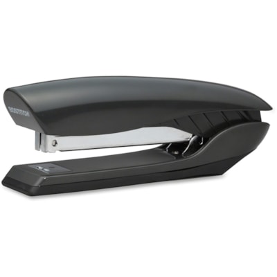 Bostitch Premium Antimicrobial Stand-Up Stapler - Staples Upto 20 Sheet of 20lb Paper - Holds Upto 210 Staple - Full Strip - Staple Size: 1/4" (6.35 mm) - 3.75" (95.25 mm) Throat Depth - 1 Each - Black - Plastic, Rubber ANTI-JAM FLOATING CORE 20 SHEET STAPLING CAPACITY