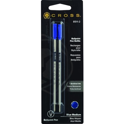 Cross Standard Ballpoint Pen Refills - Medium Point - Blue Ink - 2 / Pack FOR USE IN ALL CROSS BALLPOINT PENS