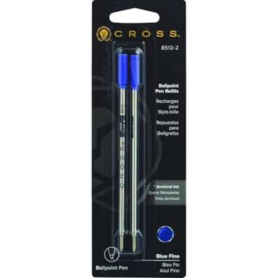 Cross - Recharges pour stylo à bille standard - Fine Pointe - Ink Bleu - 2 / emballage POUR TOUS STYLOS-BILLE CROSS 