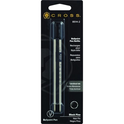 Cross - Recharges pour stylo à bille standard - Fine Pointe - Ink Noir - 2 / emballage POUR TOUS STYLOS-BILLE CROSS 