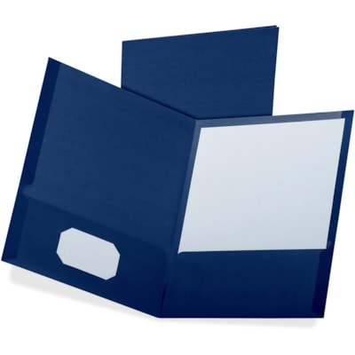 Oxford Letter Recycled Pocket Folder - 8 1/2" (215.90 mm) x 11" (279.40 mm) - 100 Sheet Capacity - 2 Pocket(s) - Blue - 35% Recycled - 25 / Box 10% PCW 