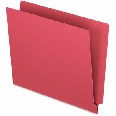 Pendaflex Letter Recycled End Tab File Folder - 8 1/2" (215.90 mm) x 11" (279.40 mm) - 11 pt. (3.87 mm) - 2 Plys - Red - Heavyweight Cover, Reinforced Tab - 10% Recycled - 100 / Box PENDAFLEX 10% PCW LETTER SIZE STRAIGHT TAB