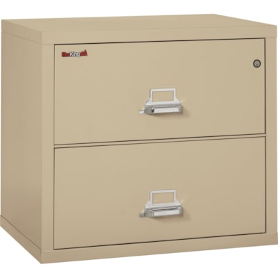 FireKing Insulated File Cabinet - 2-Drawer - 31.1" (790.58 mm) Width x 22.1" (561.98 mm) Depth x 27.8" (704.85 mm) Height - 2 x Drawer(s) for File - Letter, Legal - Lateral - Fire Resistant - Parchment - Powder Coated - Steel FIREPROOF PARCHMENT 455LB 31-1/8WX22-1/8HX27-3/4"D