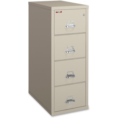 FireKing - Classeur isolé - 4 tiroirs - largeur de 20,8 po (527,05 mm) x profondeur de 31,5 po (800,10 mm) x hauteur de 52,8 po (1339,85 mm) - 4 x Tiroir(s) pour Dossier - format légal - Vertical - Ignifugé - Parchemin - Thermolaqué - Gypse, Acier UL 1HR CLASS 350 FIRE&IMPACT 