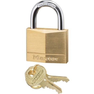 Master Lock Solid Brass Padlock - Keyed Different - 0.25" (6.35 mm) Shackle Diameter - Rust Resistant - Brass - 1 Each  