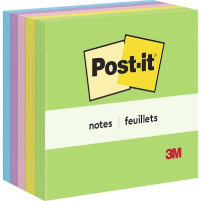 Post-it® Notes - Floral Fantasy Color Collection - 500 - 3" (76.20 mm) Flag/Note Width x 3" (76.20 mm) Flag/Note Length - Square - 100 Sheets per Pad - Unruled - Limeade, Blue Paradise, Citron, Positively Pink, Iris Infusion - Paper - Self-adhesive, Repositionable - 5 / Pack ULTRA COLOURS REMOVABLE STICKS TO MOST SURFACES 100/PAD