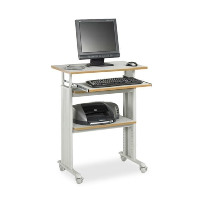 Safco Muv Stand-up Adjustable Height Desk - Rectangle Top - Height Adjustable - 35" (889 mm) to 49" (1244.60 mm), 1" (25.40 mm), 1" (25.40 mm), 14" (355.60 mm), 14" (355.60 mm) Adjustment - Assembly Required - Gray - Steel, Polyvinyl Chloride (PVC) - 1 Each HEIGHT ADJUSTABLE SAFCO