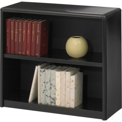 Safco ValueMate Bookcase - 31.8" (806.45 mm) Width x 13.5" (342.90 mm) Depth x 28" (711.20 mm) Height - 2 x Shelf(ves) - Black - Steel, Fiberboard, Plastic - Assembly Required BLACK 