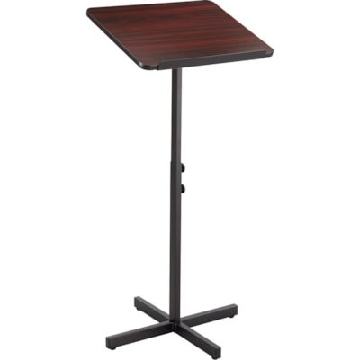 Safco Adjustable Speaker Podiums - Square Top - Mahogany Base - Height Adjustable - 29.5" (749.30 mm) to 46" (1168.40 mm) Adjustment - 21" (533.40 mm) Table Top Length x 21" (533.40 mm) Table Top Width - 46" (1168.40 mm) Height - Presentation - Laminated - Wood Top Material - 1.0 Each  