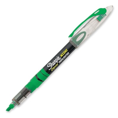 Sanford Accent Pen-Style Liquid Highlighter - Micro Chisel Marker Point - Fluorescent Green Ink - Water Based - 1 Each INK SUPPLY WINDOW SANFORD