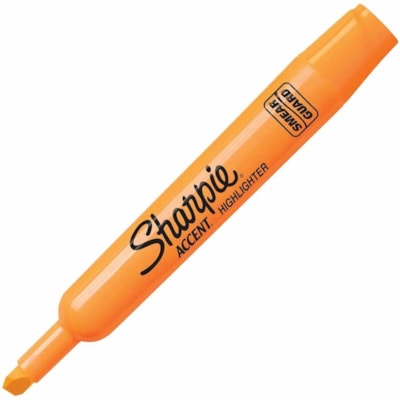 Sharpie SmearGuard Tank Style Highlighters - Broad Chisel Marker Point - Fluorescent Orange Ink - Orange Barrel - 1 Each  
