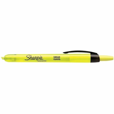 Sharpie - Surligneurs rétractables antitaches - Pointe biseautée Pointe de marqueur - Rétractable - Ink Jaune fluorescent - Barrel Jaune - 1 chaque ACCENT  SHARPIE 