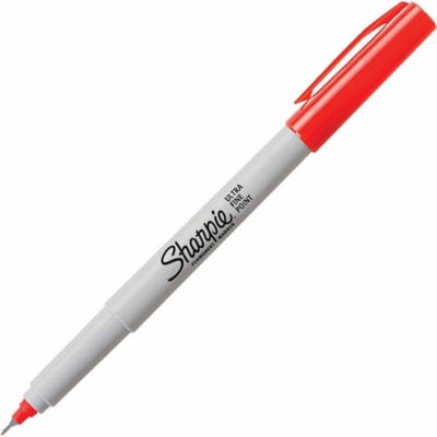 Sharpie Precision Permanent Markers - Ultra Fine Narrow Marker Point - Red Ink - Alcohol Based - 1.0 Dozen  