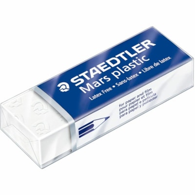 Staedtler Mars Plastic White Eraser - White - Plastic - 2.50" (63.50 mm) Width x 0.50" (12.70 mm) Height x 0.88" (22.23 mm) Depth - 1 Each - Latex-free, Non-smudge, Smear Resistant, Tear Resistant ERASES BLACK/COLOURED PENCIL FROM DRAFTING FILM