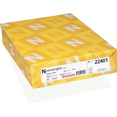 Astrobrights Colored Cardstock - Stardust White - Letter - 8 1/2" (215.90 mm) x 11" (279.40 mm) - 65 lb (29483.50 g) Basis Weight - Smooth - Green Seal - Acid-free, Lignin-free, Heavyweight, Durable - Stardust White - 250 / Pack FSC LASER INKJET GUARANTEED 