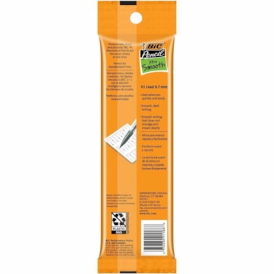 BIC Xtra-Smooth No. 2 Mechanical Pencils With Erasers - 0.7 mm (0.03") Lead - #2 - 5 / Pack ASSORTED COLOURS KID OFFICE