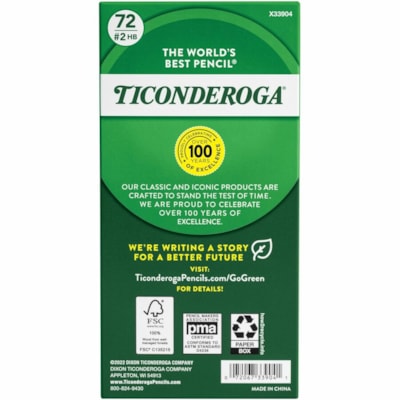 Ticonderoga No. 2 Pencils - #2 - Yellow Cedar Barrel - 72 / Box 72 COUNT SHRINK 